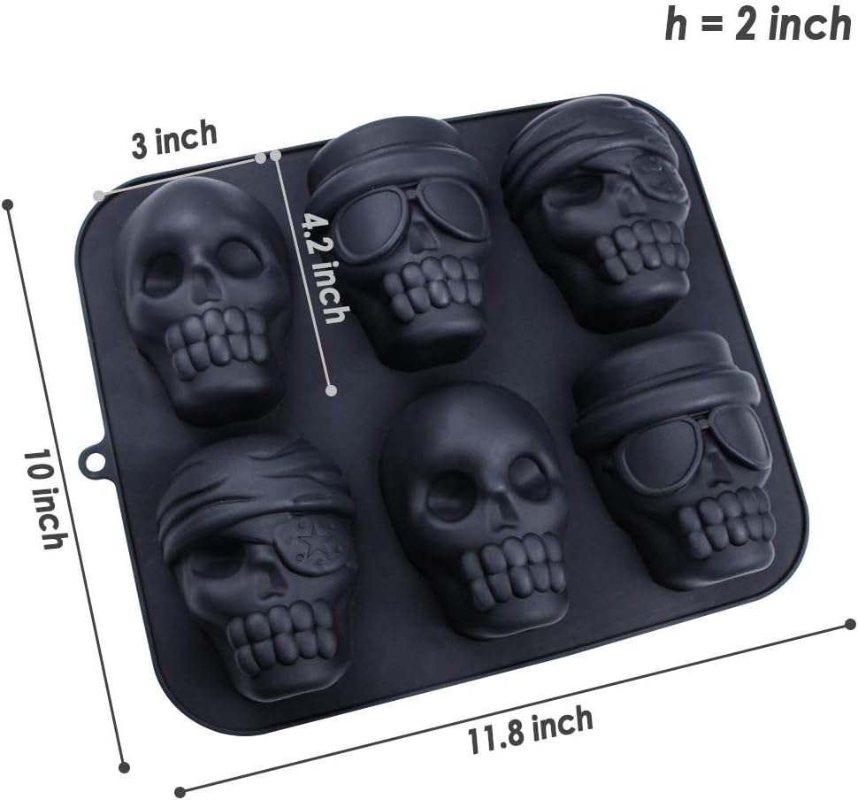 Last Day! 49% OFF 🔥 Halloween Skull Silicone Mold | Spooky Baking Pan for Cake, Pizza & Jelly 💀🎃