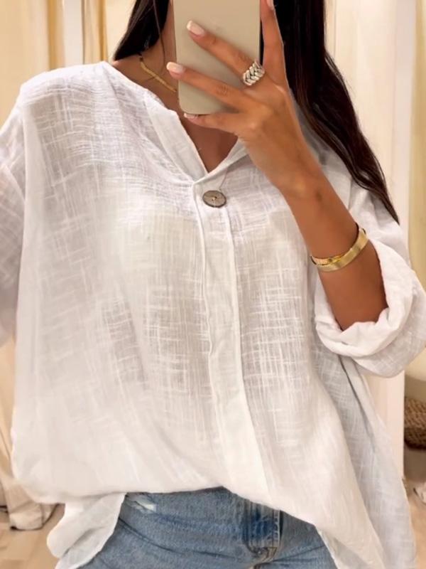 Casual women's shirts cotton and linen tops