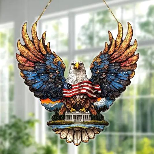 🦅Freedom Soars Eagle Stained Art Ornament (8 inches)