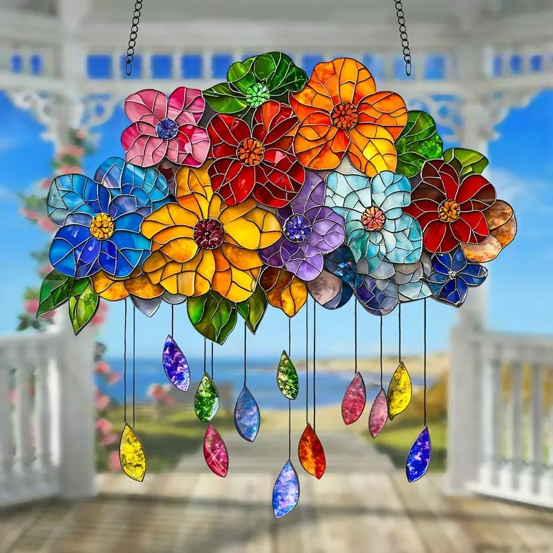 💐🌈Blooming Cloud Stained Art Ornament (8 inches)