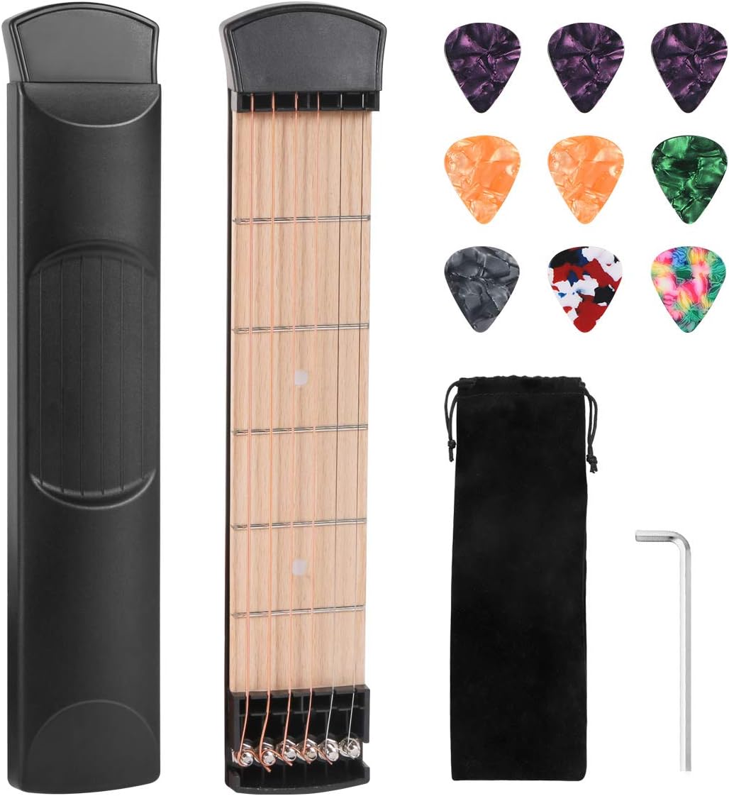 Last Day! 49% OFF 🔥 Portable 6 Fret Pocket Guitar Practice Neck 🎸 | Mini Chord Practice Tool for Beginners