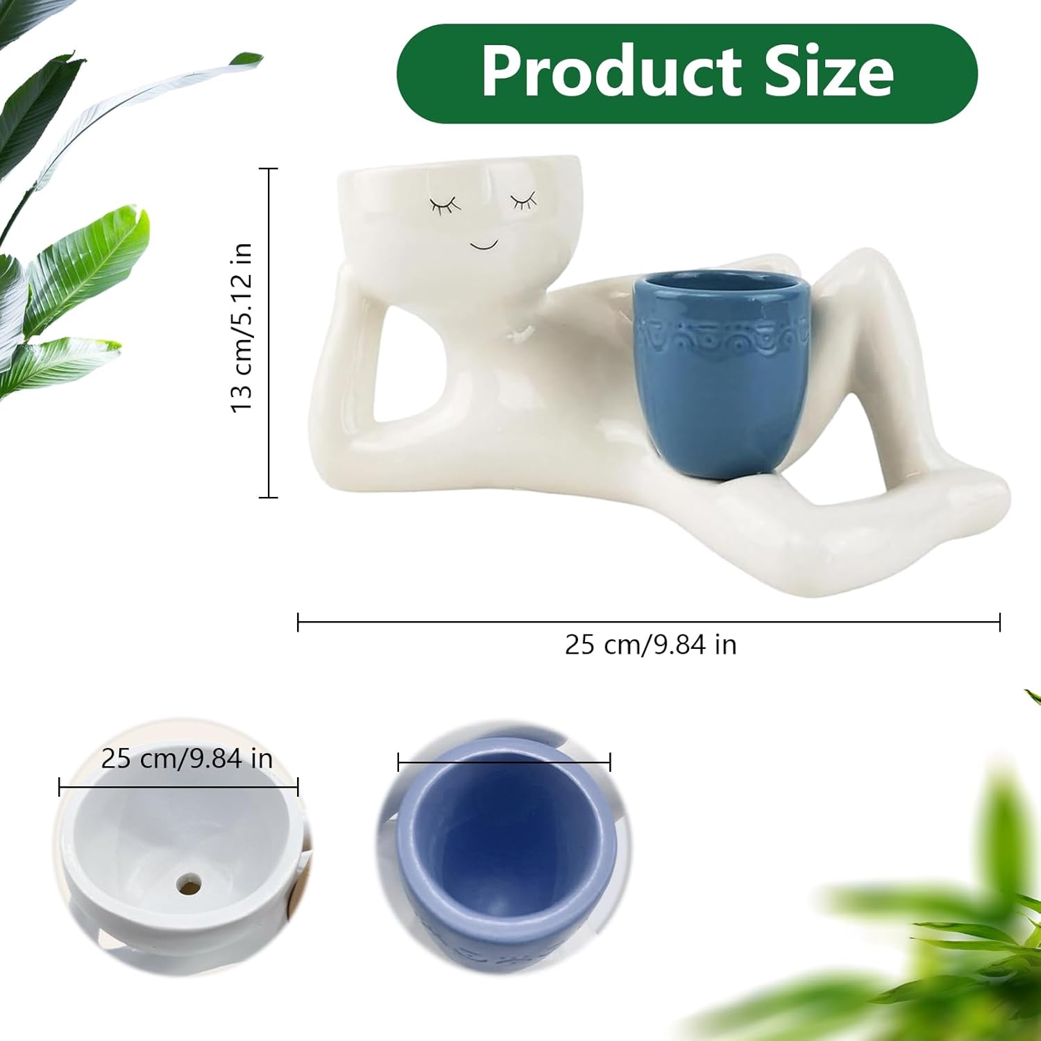 💤 Unique Reclining Planter for Succulents & Mini Greens