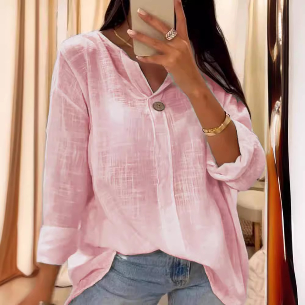 Casual women's shirts cotton and linen tops