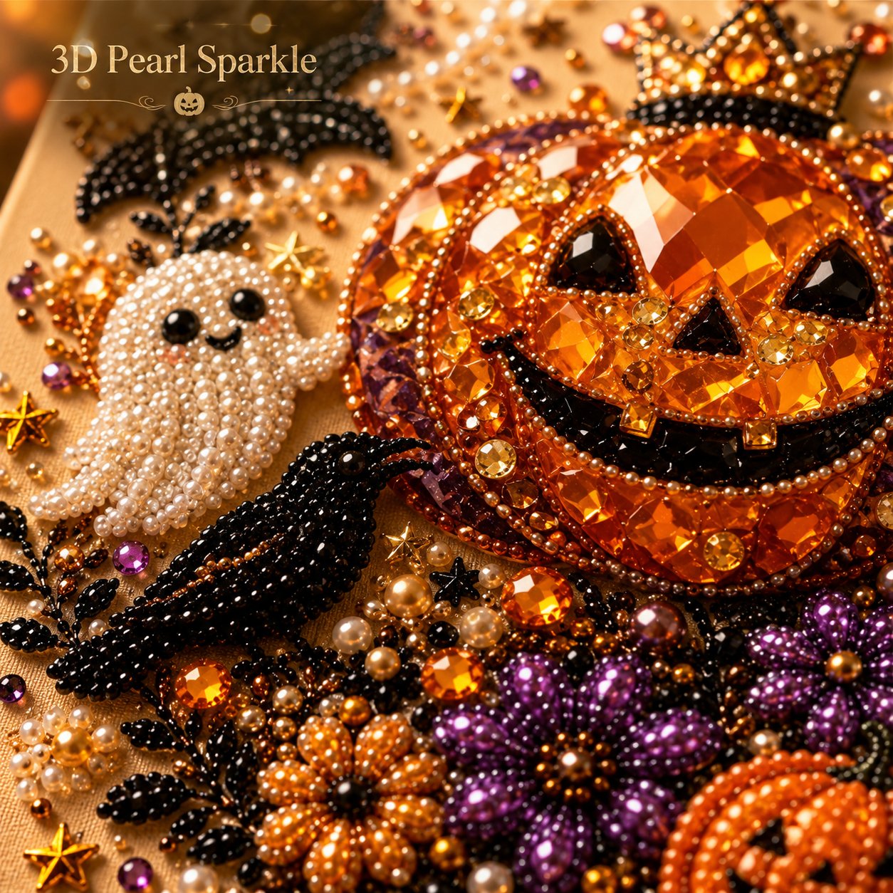Halloween Pearl Diamond Art DIY Kit—Ghost house