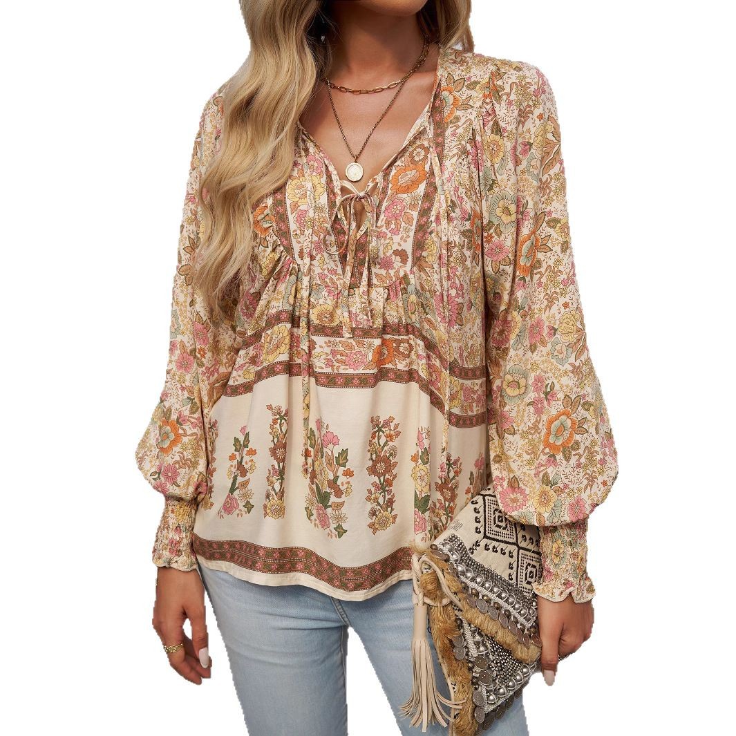Top for spring and summer in a new style 2025 丨 Czech holiday top with print