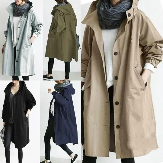 Water Resistant Oversized Hooded Windbreaker Rain Jacket