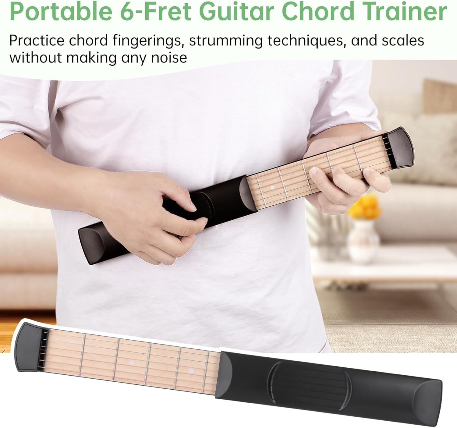 Last Day! 49% OFF 🔥 Portable 6 Fret Pocket Guitar Practice Neck 🎸 | Mini Chord Practice Tool for Beginners