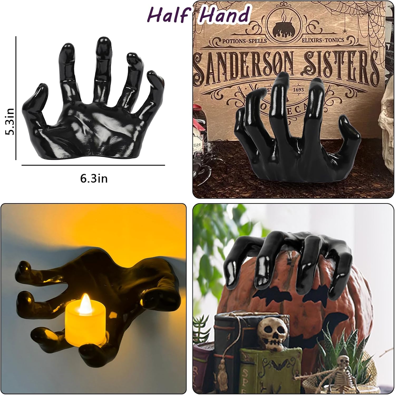 🔥 LAST DAY | 49% OFF! Halloween Creepy Hands & Candles Set 🕷️ Life-Sized Horror Wall Decor for Spooky Halloween Vibes