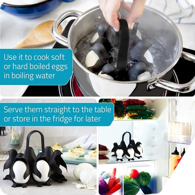 Cute Penguin Egg Cooker | Fun & Safe 6-Egg Boiling Tool 🐧