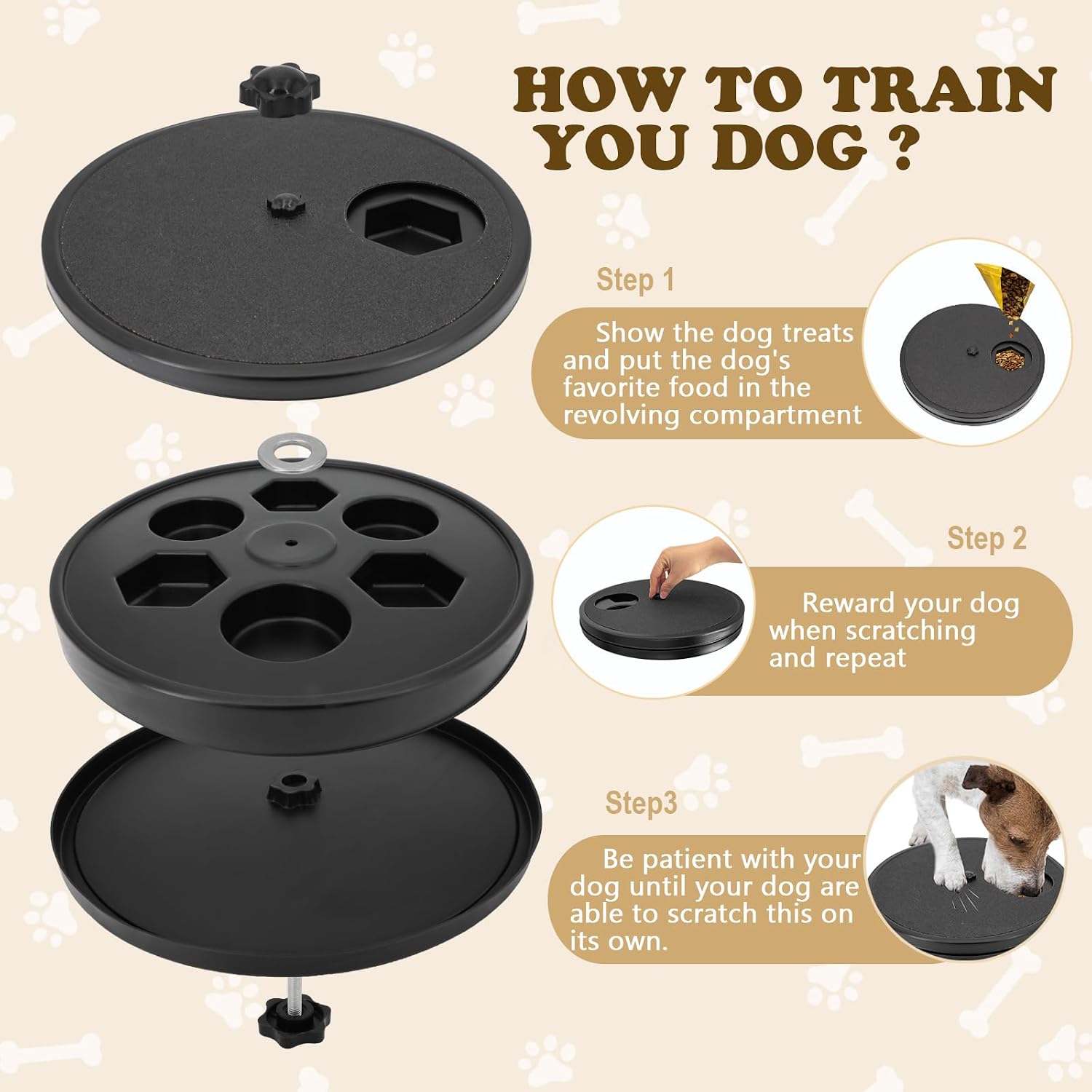 🔥 LAST DAY | 49% OFF! 3-in-1 Dog Nail Scratch Board 🐾 Stress-Free Paws Grooming Toy with Treat Reward