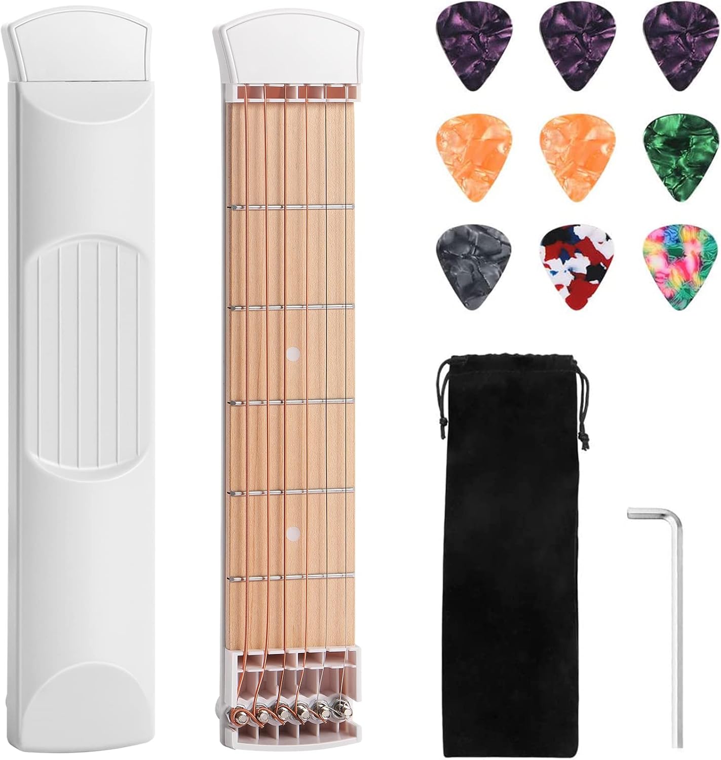 Last Day! 49% OFF 🔥 Portable 6 Fret Pocket Guitar Practice Neck 🎸 | Mini Chord Practice Tool for Beginners