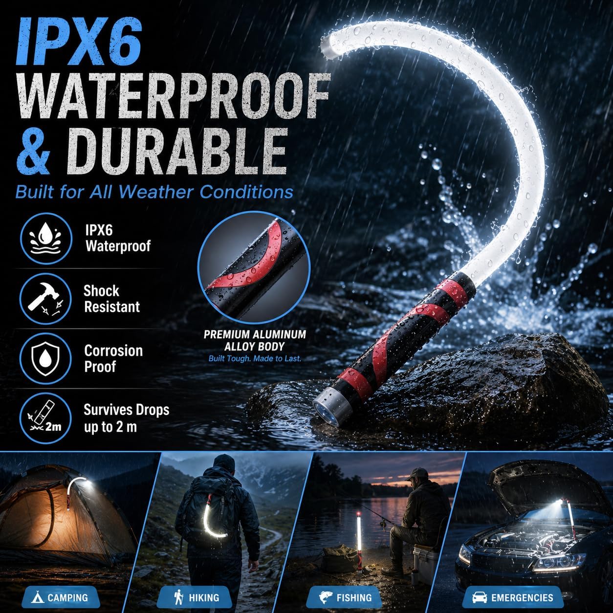 💡 The 30" Bendable LED Flashlight Stick – Your Ultimate Hands-Free Work Light