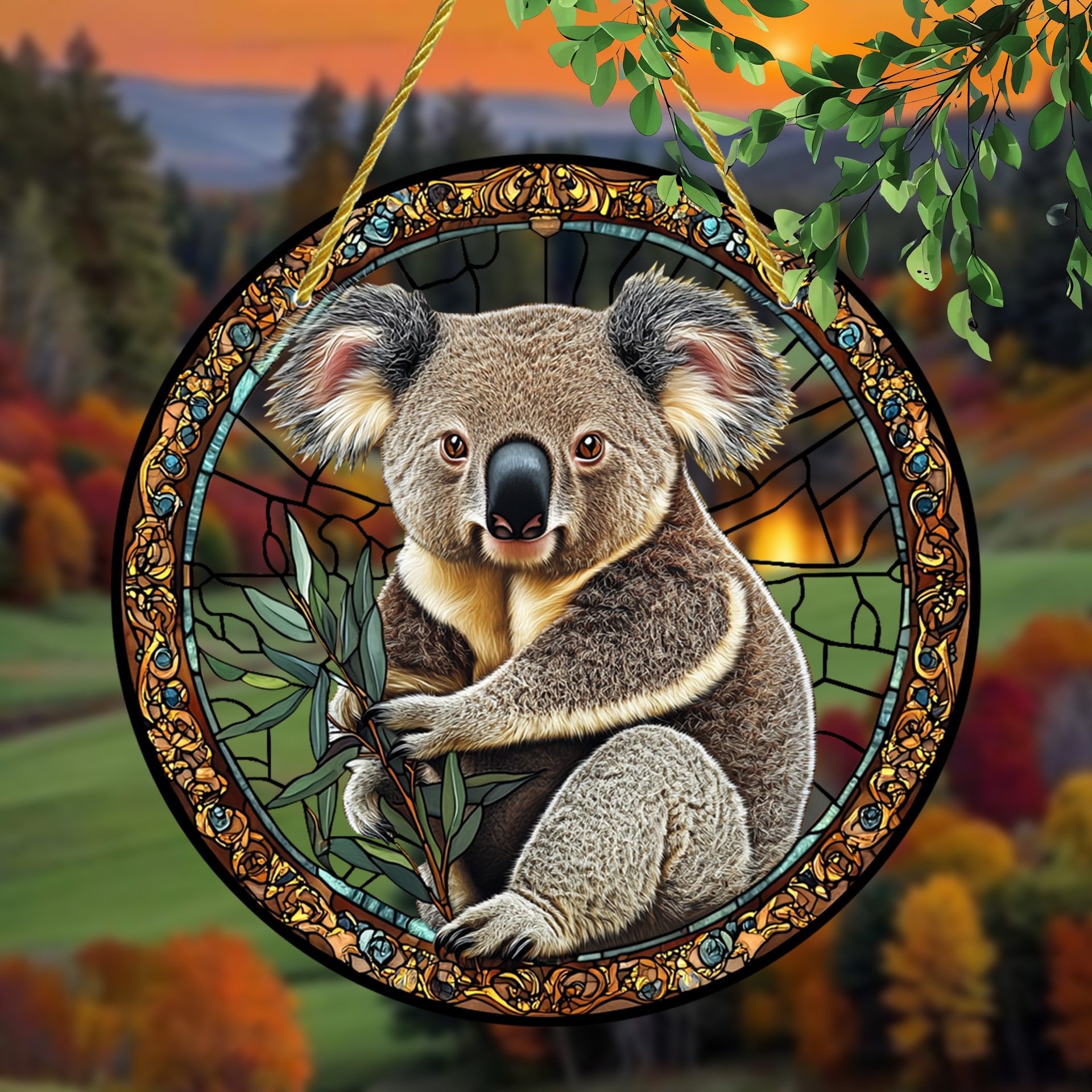 🐨Graceful Koala Stained Art Ornament (8 inches)