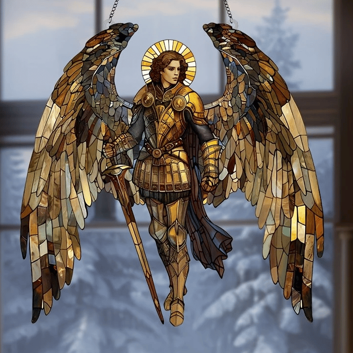 🕊️✨Archangel Michael Stained Art Ornament (8 inches)