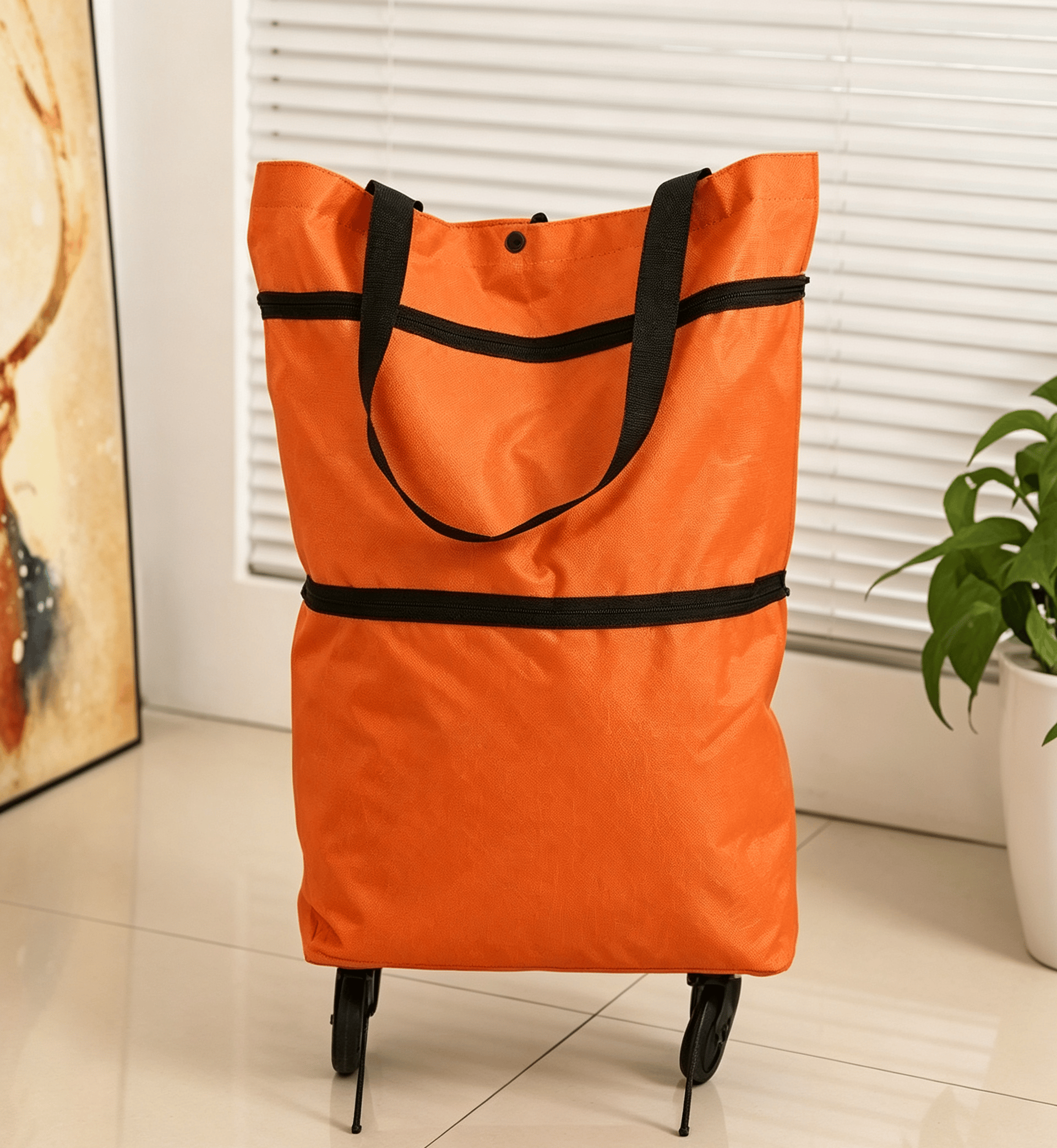 Limited Time 50% OFF✨ Collapsible Rolling Shopping Bag, Portable Foldable Wheeled Grocery Tote Bag Reusable Handbag For Supermarket Market Travel