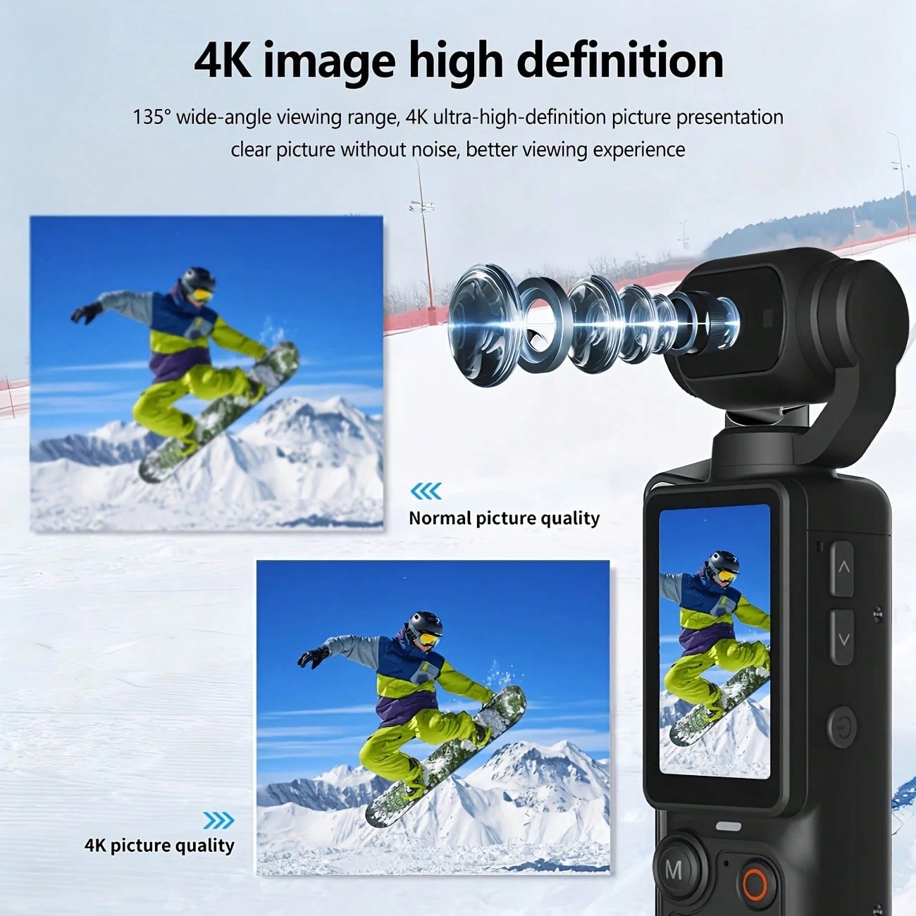 Upgraded Vlog Action Camera with 180° Rotating Lens, Autofocus, and Included 32GB Memory Card