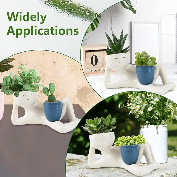 💤 Unique Reclining Planter for Succulents & Mini Greens