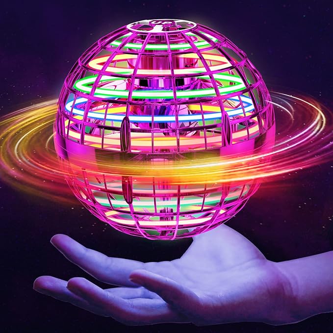 🪐 Flying Orb Ball, LED Light Up Boomerang Hover Spinner, Cool Floating Globe Toy for Kids 6+