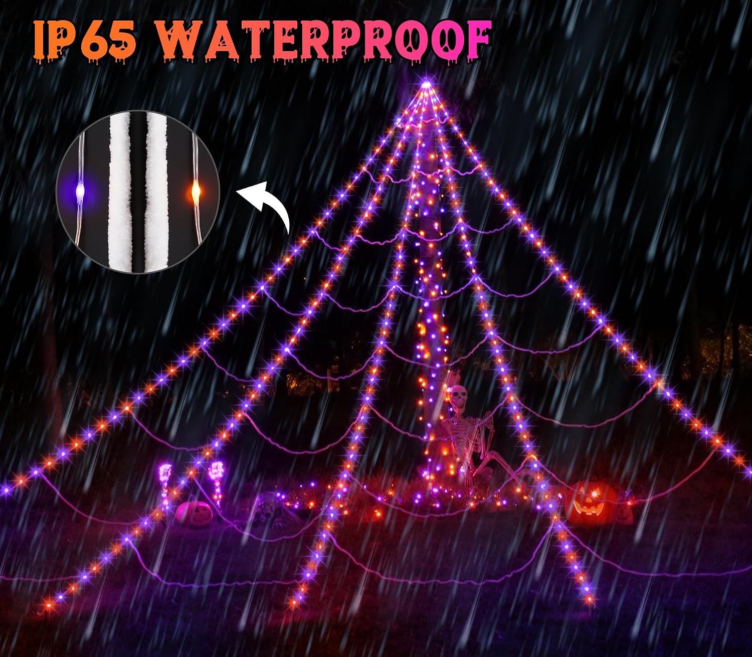 🔥 Last Day! 49% OFF | Giant LED Spider Web Lights 🕷️ Halloween Outdoor Decor