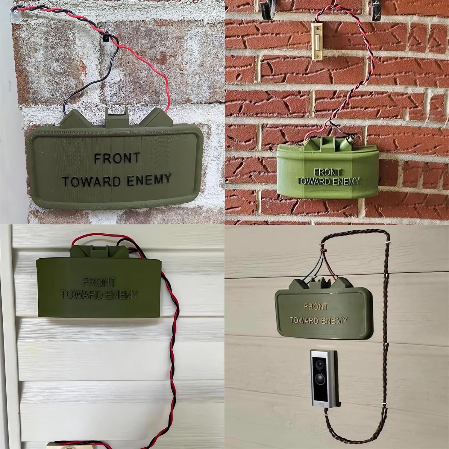 🔥💣 Funny Fake Mine Doorbell Cover Prank Joke Gift No Soliciting Do Not Disturb Protective Sign Cool 3D Printed Front Door Home Decor For Adults