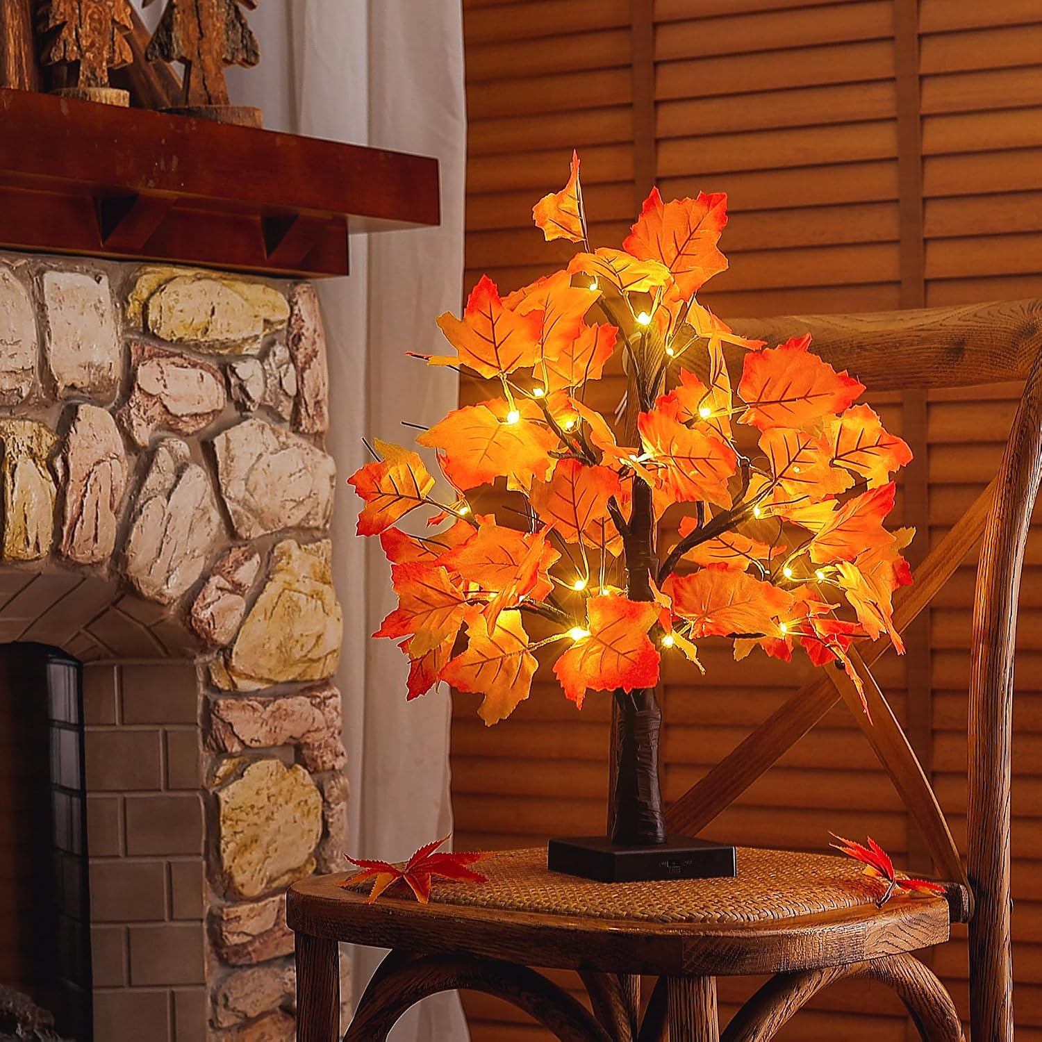 🔥 LAST DAY: 49% OFF! 🍂 Warm Glow Autumn Tabletop Maple Tree for Harvest & Holidays 🎃