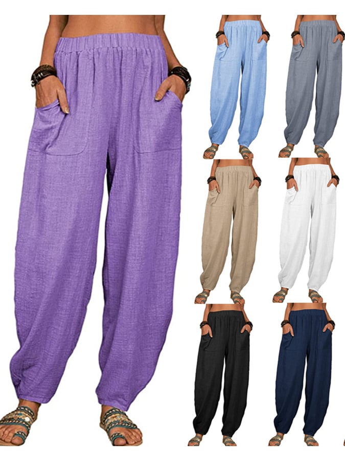  Buy 3 Get 15% Off Women's Casual Pocket Loose Trousers
