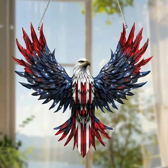 🦅Freedom Soars Eagle Stained Art Ornament (8 inches)