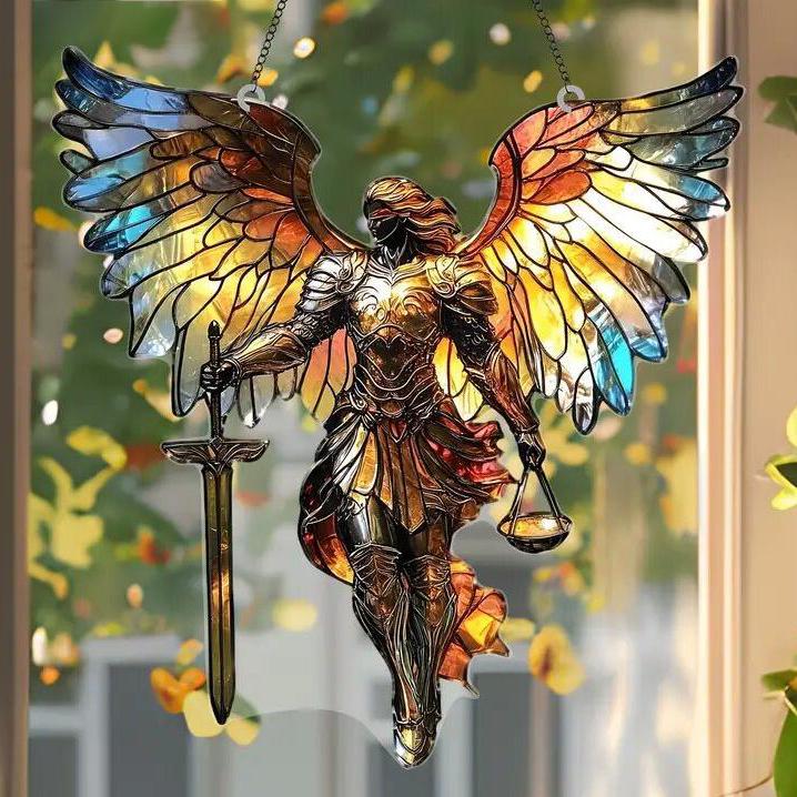 🕊️✨Archangel Michael Stained Art Ornament (8 inches)
