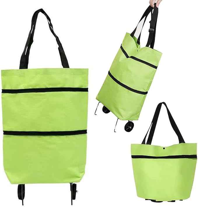 Limited Time 50% OFF✨ Collapsible Rolling Shopping Bag, Portable Foldable Wheeled Grocery Tote Bag Reusable Handbag For Supermarket Market Travel