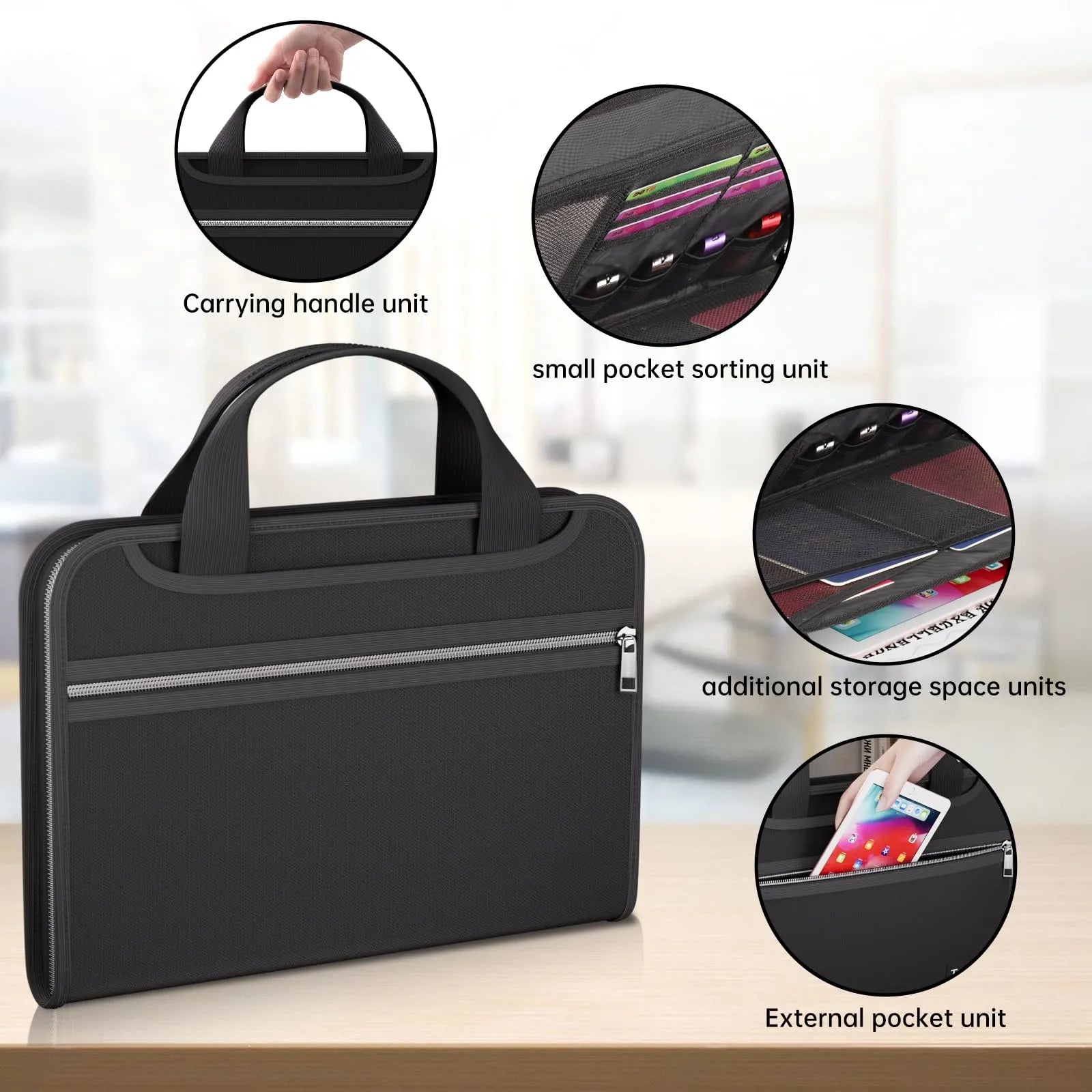 🔥 Fire-Resistant Document Organizer – Waterproof Accordion File Folder 💼