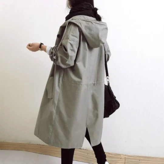 Water Resistant Oversized Hooded Windbreaker Rain Jacket