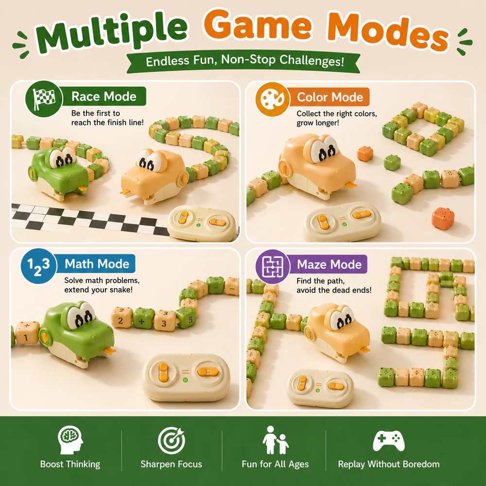 🔥 LAST DAY 49% OFF! Real-Life RC Snake Toy, Screen-Free Game for Kids 4+ & Family 🐍