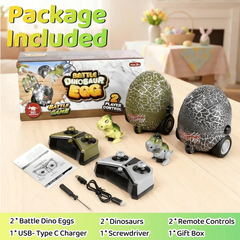 🦖 RC Dino Egg Bumper Cars - Ultimate 2-Pack Battle Toy! 💥