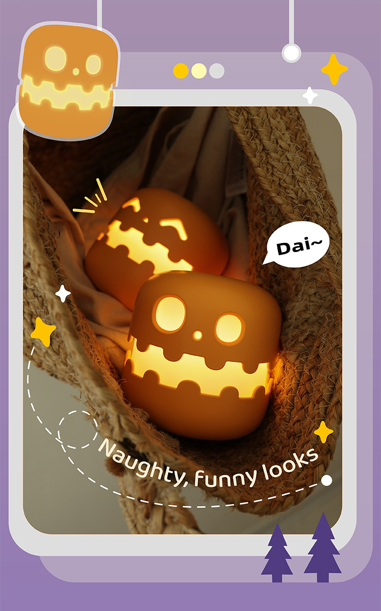 🔥 Last Chance! Cute Foldable Pumpkin Night Light 🎃 - Rechargeable Dimmable LED Lamp, Halloween Decor & Unique Creative Gift for All Ages