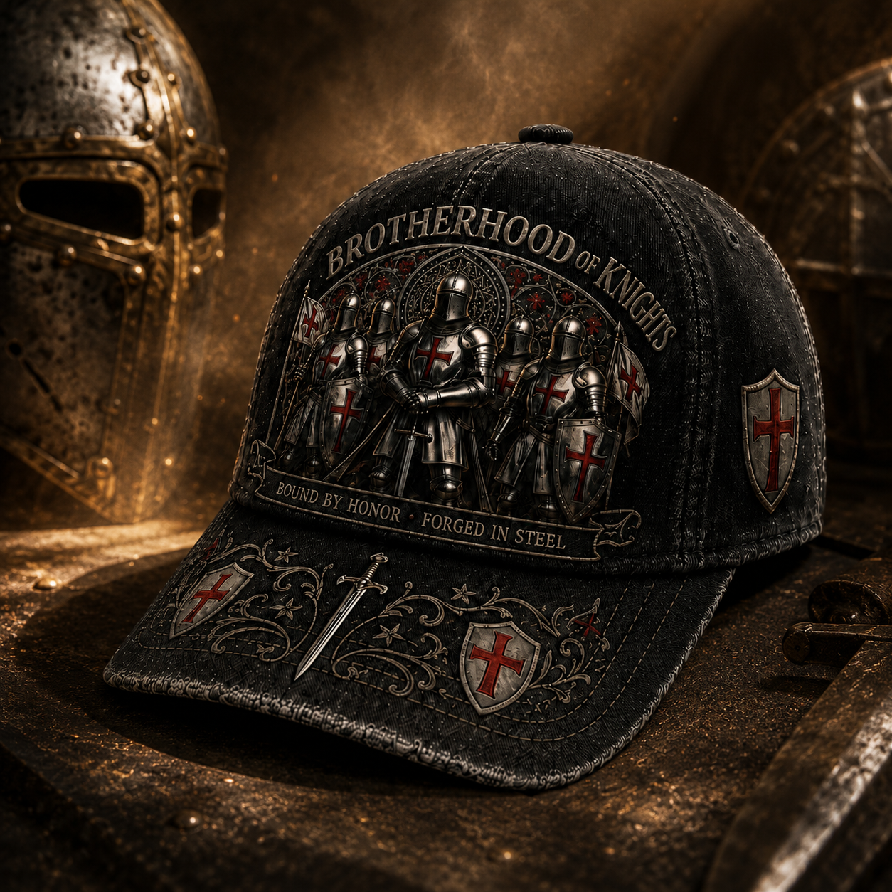 🔥 Last Day 49% OFF | Vintage Brotherhood of Knights Distressed Baseball Cap ⚔️🛡️