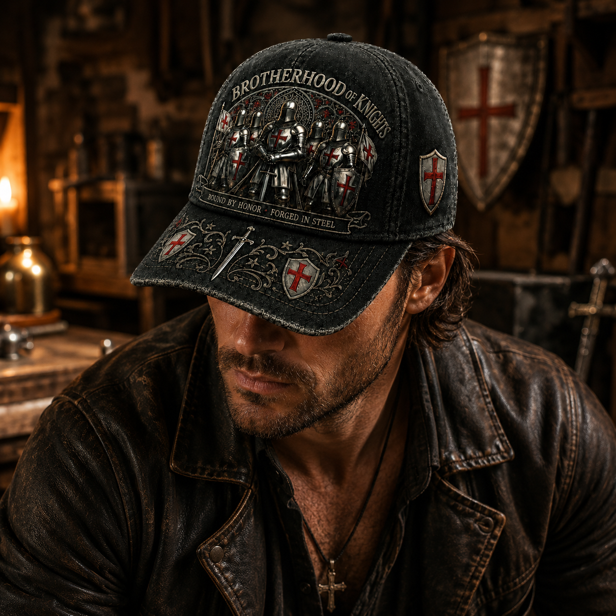 🔥 Last Day 49% OFF | Vintage Brotherhood of Knights Distressed Baseball Cap ⚔️🛡️