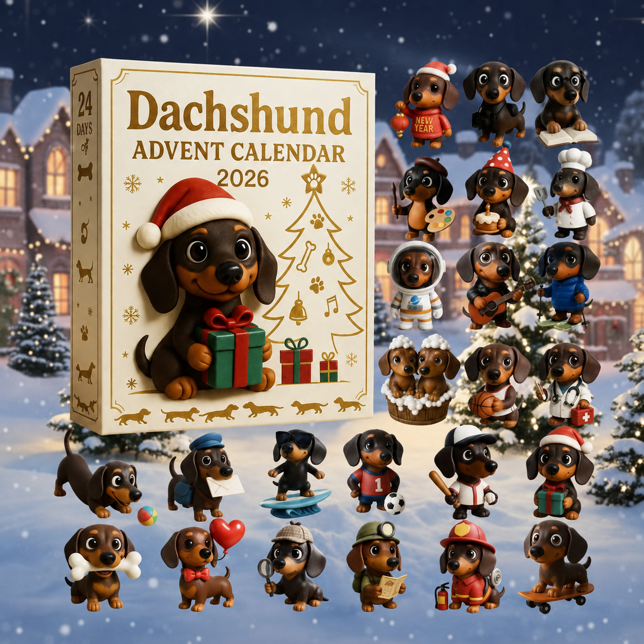 🔥 LAST DAY 49% OFF 🔥 2026 Dachshund Advent Calendar — The Ultimate Christmas Gift for Dog Lovers 🐾🎅