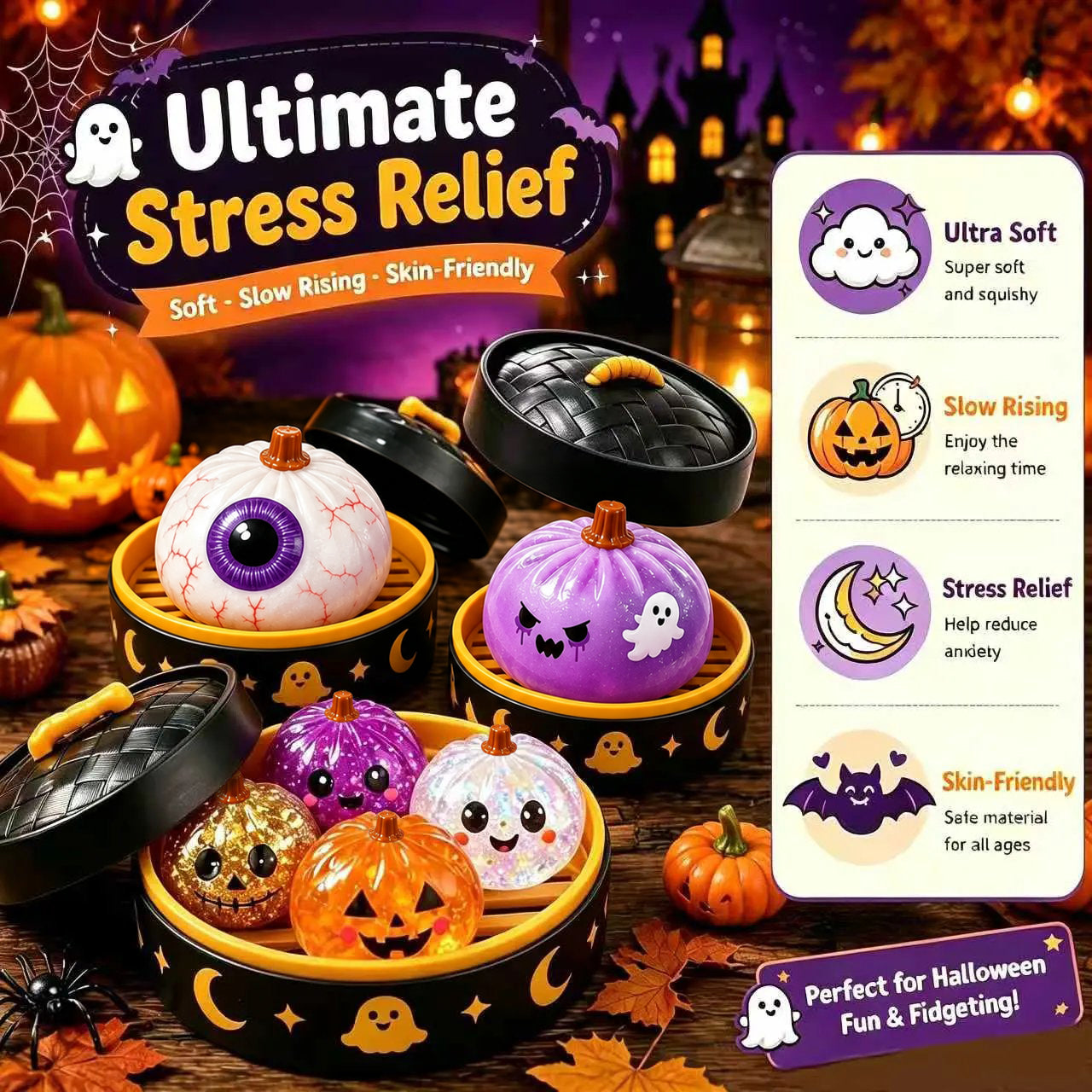 🎃🎃🎃👻 Last Day 50% OFF – Adorable Halloween Ghost Squishies You Can't Put Down! 🖐️