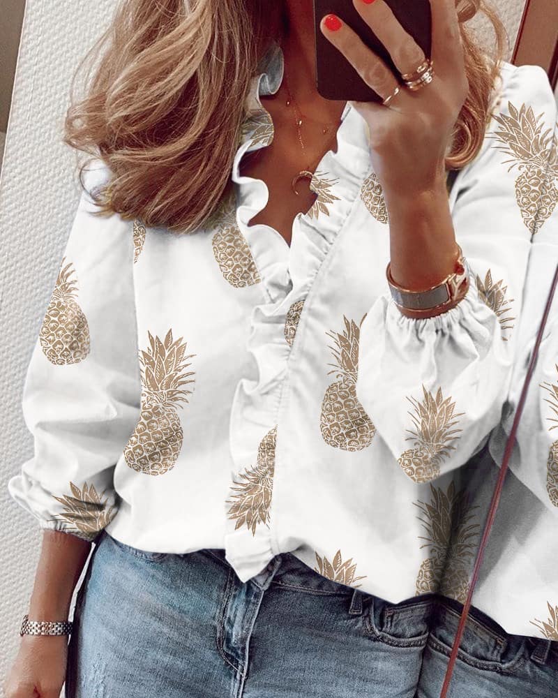 Ruffle Front Blouse
