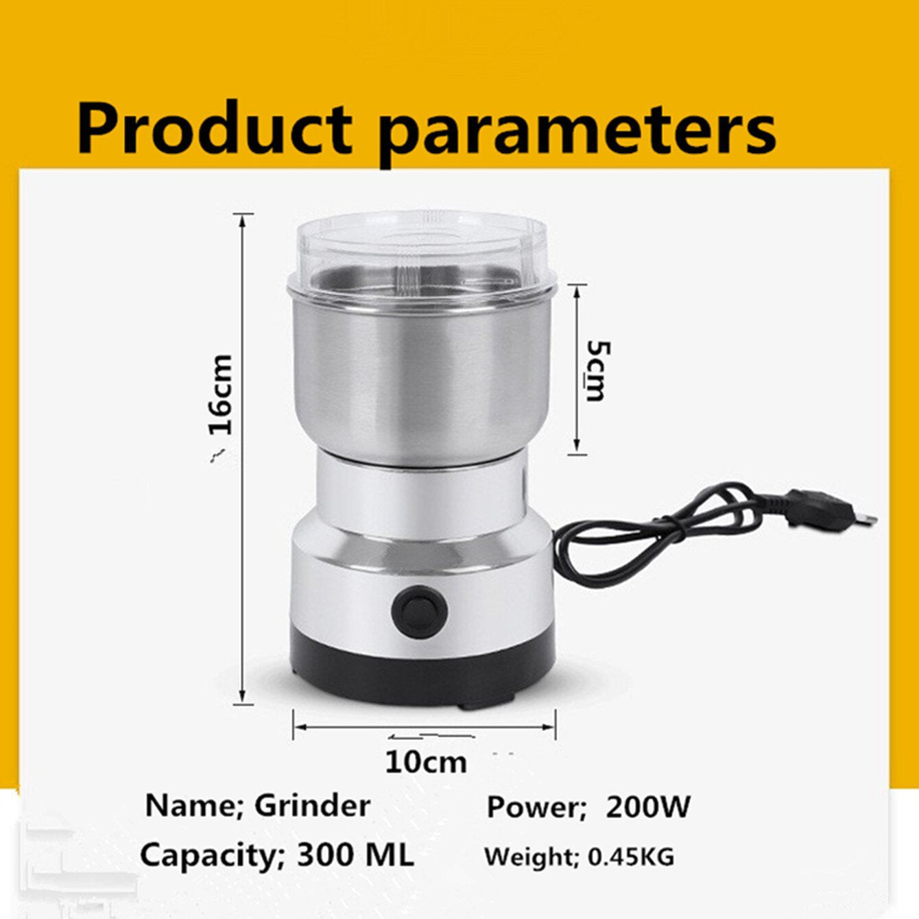 🌿 High-Speed Stainless Steel Grinder – Fresh Spice, Grain & Coffee Grinding ⚡