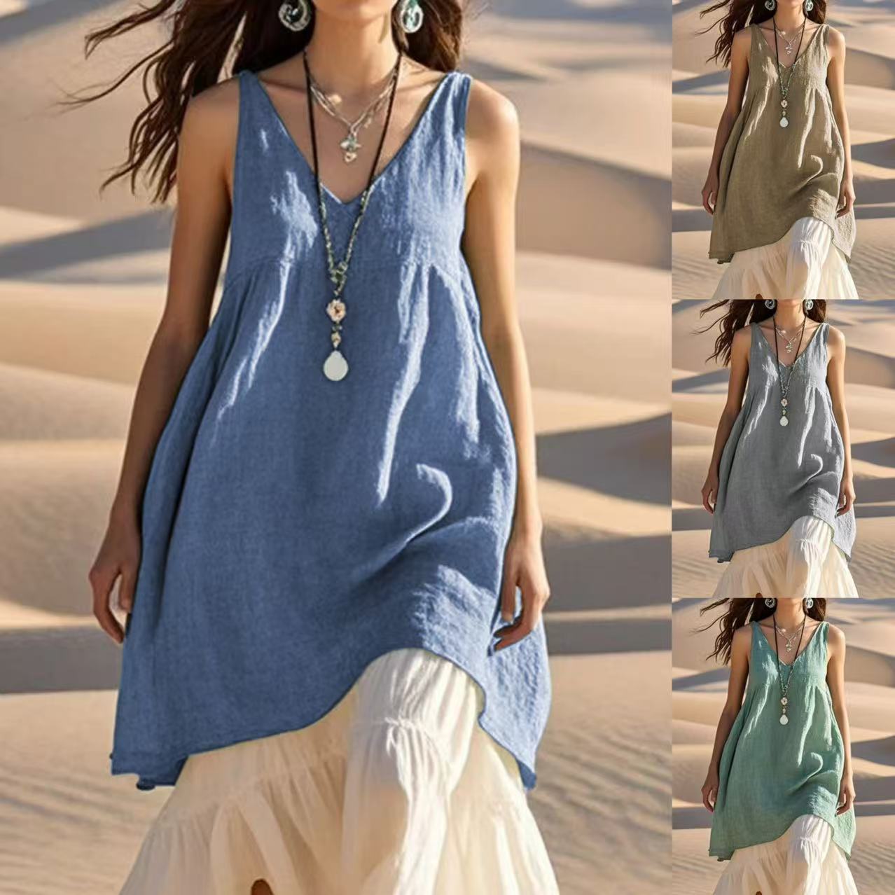 Linen-Inspired Dresses Cotton Linen Dress