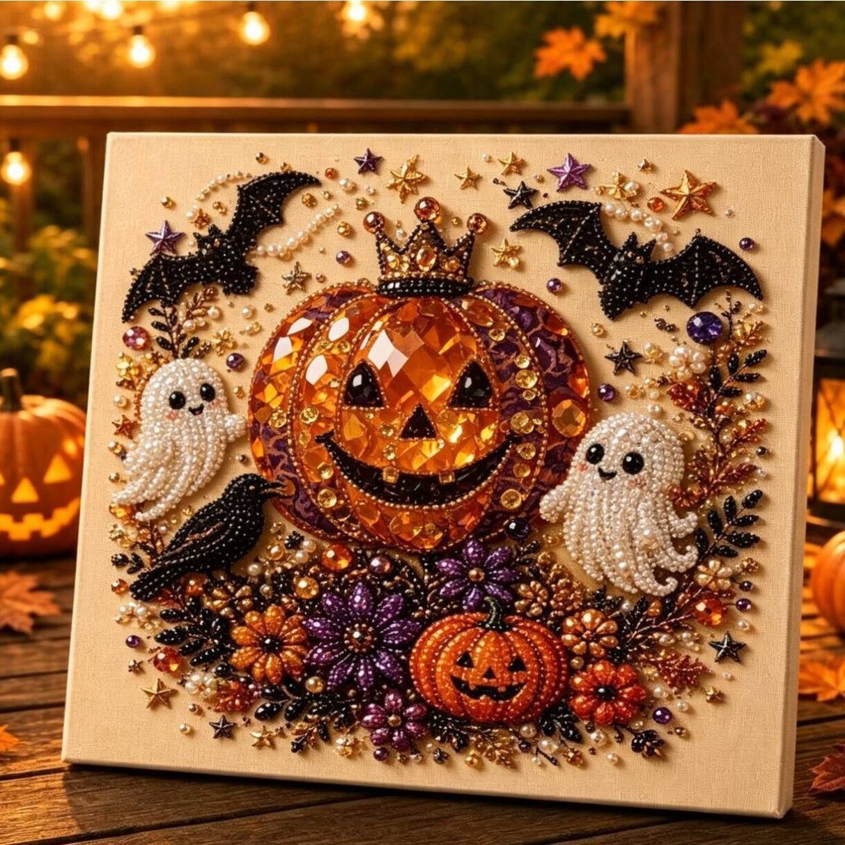 Halloween Pearl Diamond Art DIY Kit—Ghost house