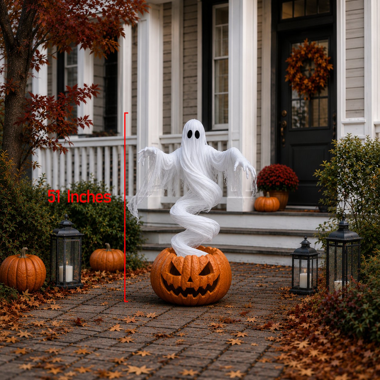 🔥Last Day 49% OFF - 👻Swirling Ghost Pumpkin Yard Lamp🎃