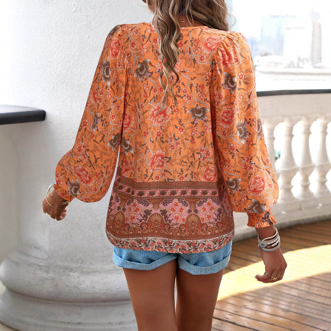 Top for spring and summer in a new style 2025 丨 Czech holiday top with print