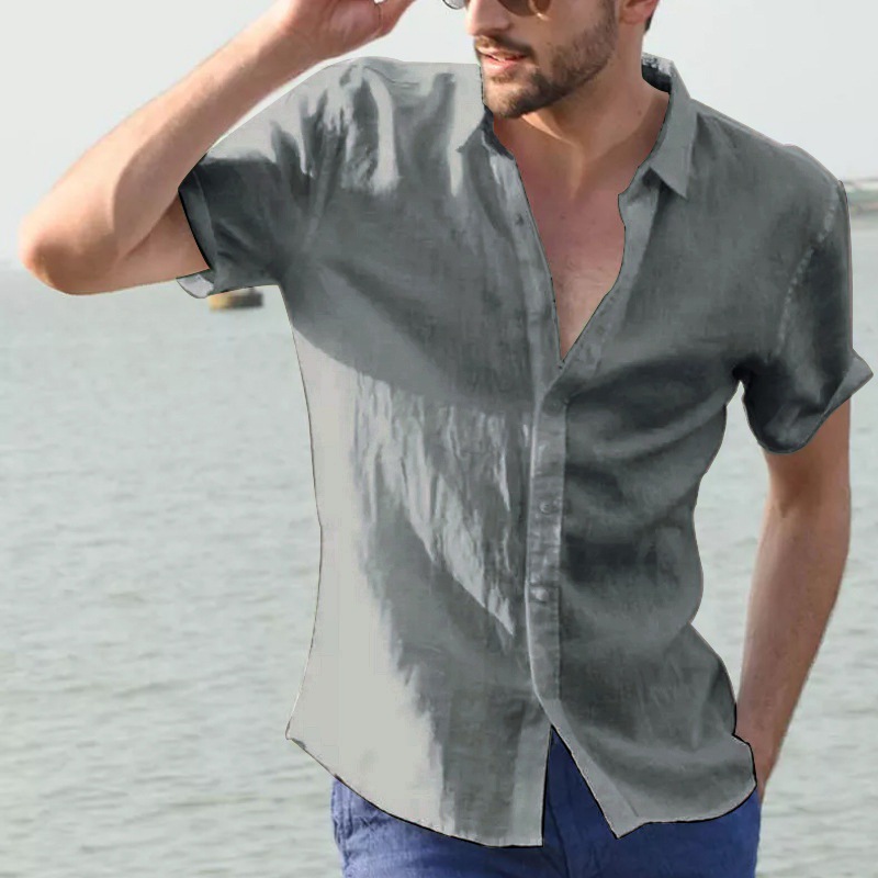 Men's cotton short sleeve shirt