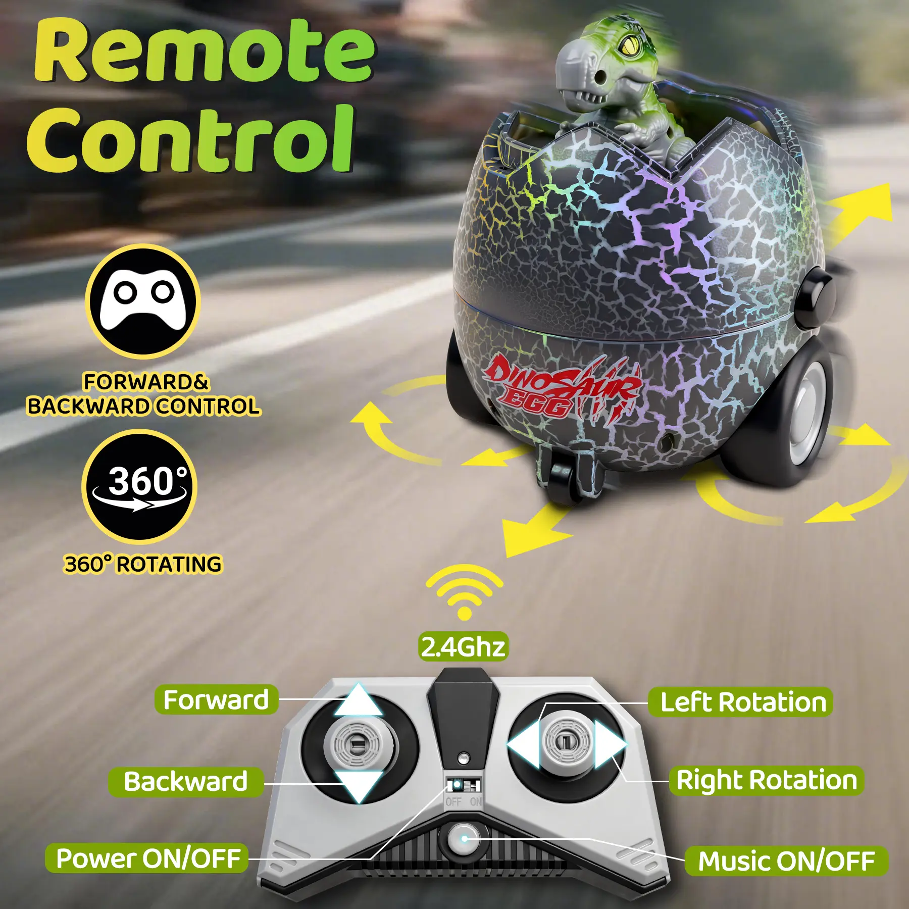 Vvinca 2 Pack Remote Control Dinosaur Egg Battle Toys for Kids, Mystery Box Bumper Cars with Light & Sound, Rechargeable Dino Game, Sensory Toy & Birthday Gift for Kids#mothersdaygift