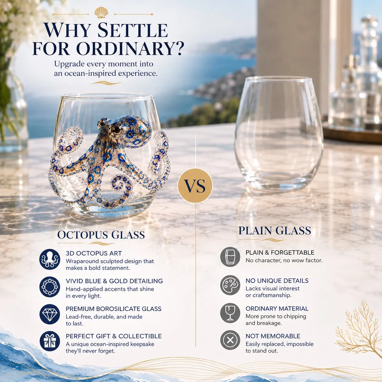 🔥 Last Day 49% OFF – 🌊 3D Ocean Animal Artisan Glassware Collection