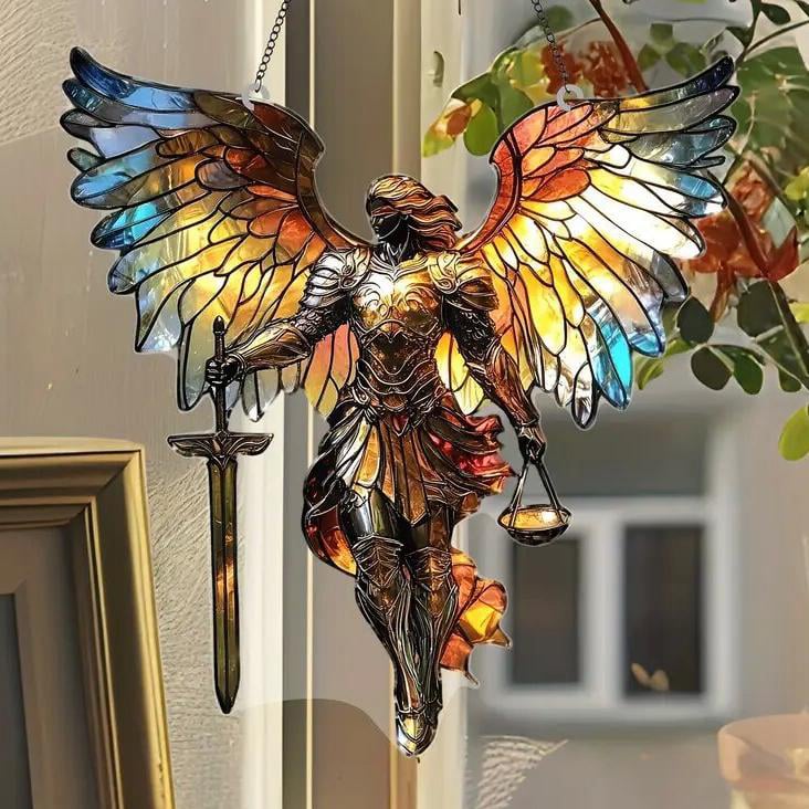 🕊️✨Archangel Michael Stained Art Ornament (8 inches)