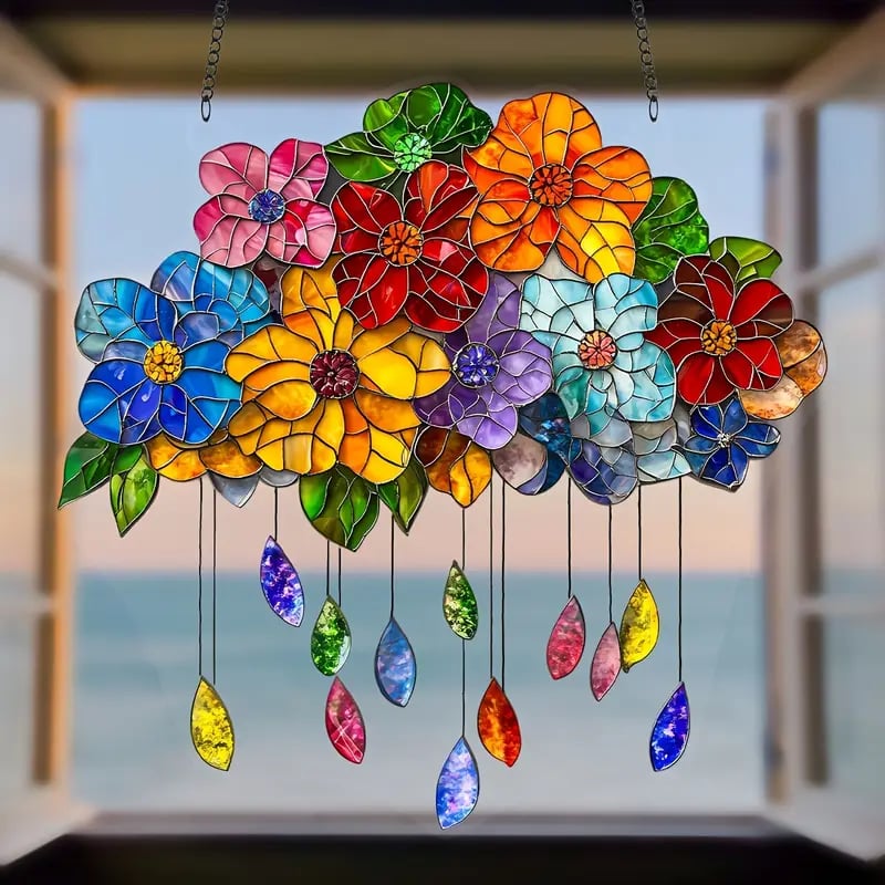 💐🌈Blooming Cloud Stained Art Ornament (8 inches)