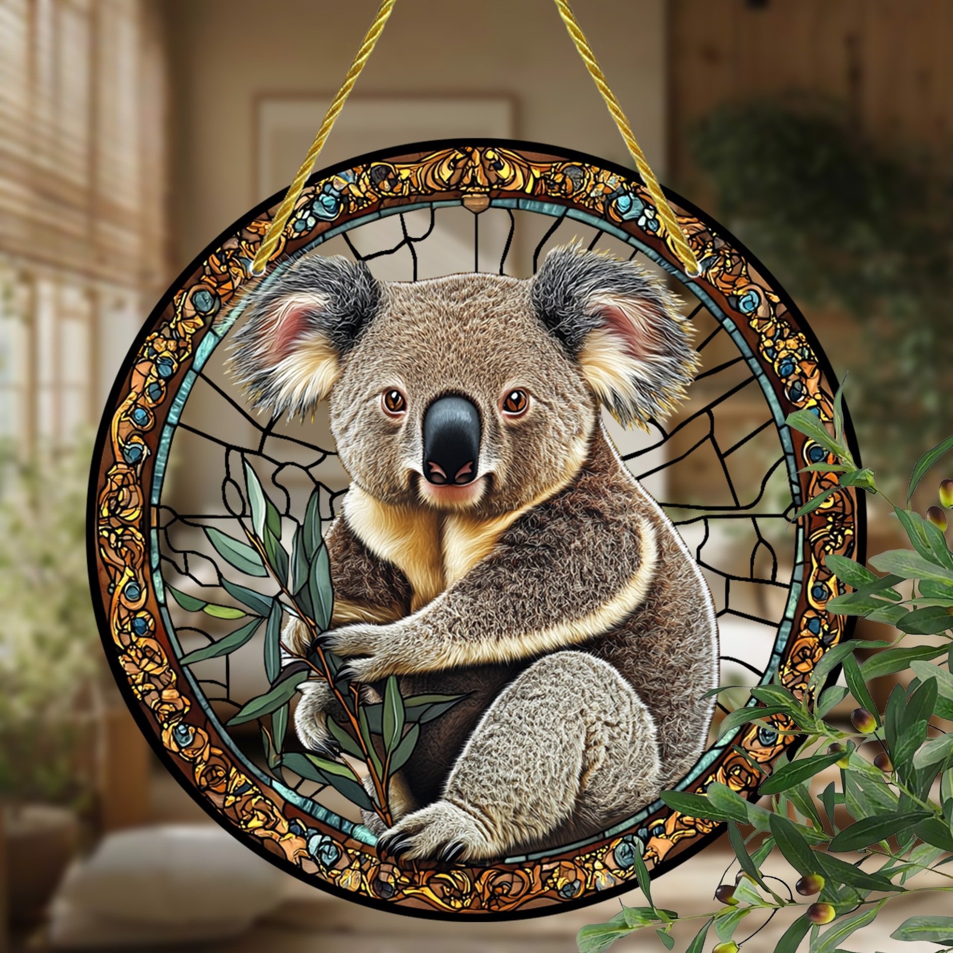 🐨Graceful Koala Stained Art Ornament (8 inches)
